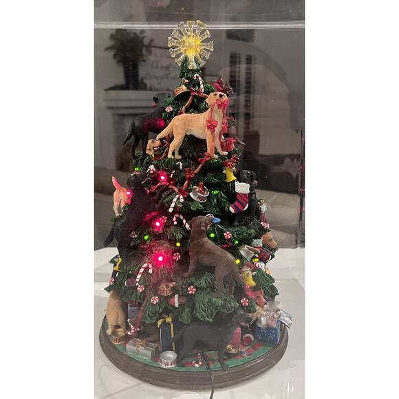 Danbury Mint RARE Labrador Retriever Christmas Tree Dogs Puppies W/Case & Cert. - Picture 8 of 12